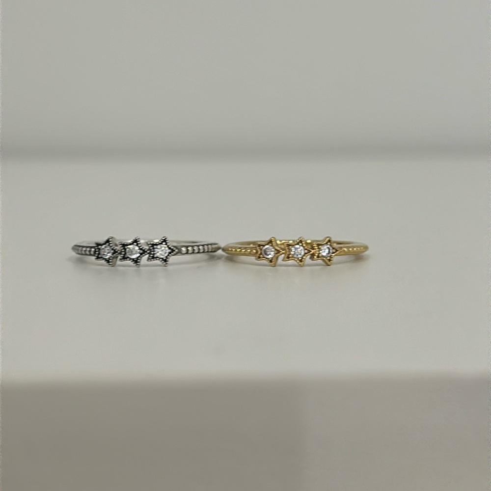 Pandora Celestial Stars Ring gold size 58 silver 56